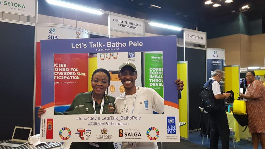 Pinky_Kekana1's tweet photo. Today I am participating in a walkabout of the #Govtech2019 exhibition hall stands. I'm happy to see the room filled with young and innovative SMMEs. @sitasocltd @CommsZA @DtpsZA https://t.co/MFiuis3rCZ