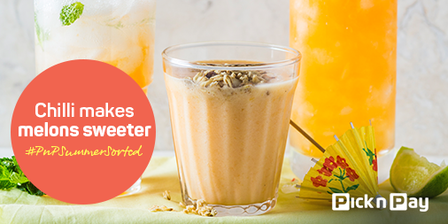 PicknPay's tweet photo. A signature drink that will blow your guests away is a must-have! This chilli and melon margarita is punchy and sweet, making it a definite winner. Not a fan of alcohol? Click the link for refreshing nonalcoholic melon summer sippers #PnPSummerSorted > https://t.co/2pA5BTT8aD https://t.co/Nidi1iR2yP