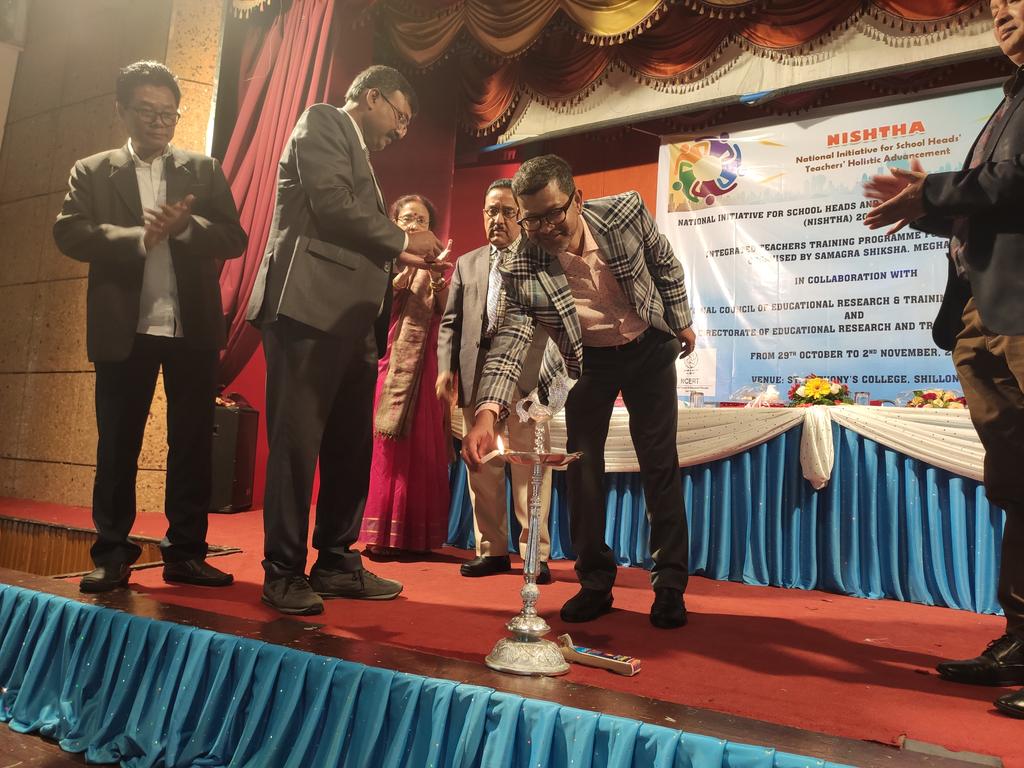 #Glimpses of #Inaugural session of #NISHTHA #Integrated Teacher Training for Meghalaya organised at St. Anthony College, Shillong from 29 October to 2 November, 2019.
<a href="/HRDMinistry/">The Students Circle ➐</a> <a href="/DrRPNishank/">Dr. Ramesh Pokhriyal Nishank</a>
<a href="/SanjayDhotreMP/">Sanjay Dhotre</a> <a href="/mangarg2002/">Maneesh Garg IAS</a>
<a href="/hk_senapaty/">Hrushikesh Senapaty</a>  <a href="/ap_behera/">Dr. Amarendra P Behera</a>