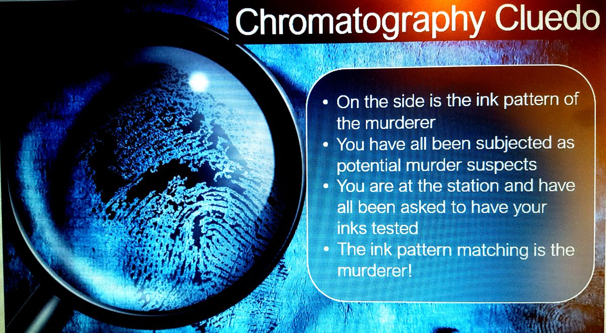 samwebb19931's tweet photo. Hopefully an engaging task on GCSE Science Chromatography. #lovingscience #separatingtechniques #gamesbasedlearning https://t.co/3LPFutTvK4