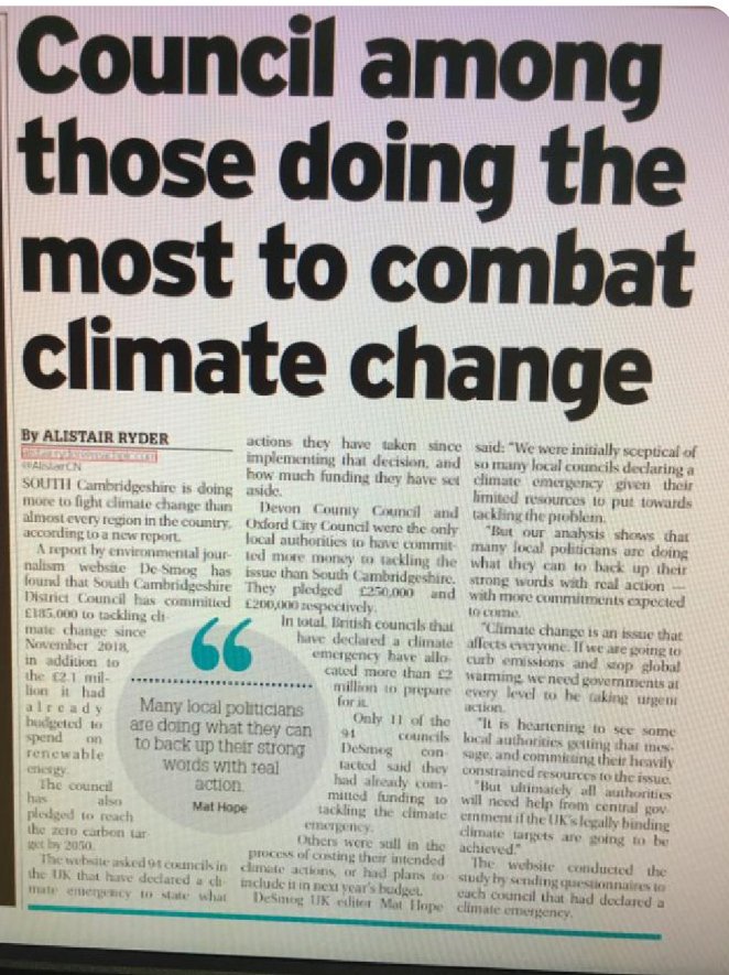 It's a big team effort of course, but a lot of the impetus for action on #ClimateEmergency at South Cambs has been due to <a href="/pippaheylings/">Pippa Heylings 🔶️ MP for South Cambridgeshire</a> dedication, passion and expertise in the field. Imagine what she can achieve as an MP! #Pippa4MP <a href="/SCLibDems/">South Cambs LibDems 🔶</a> <a href="/secambslibdems/">SE Cambs Lib Dems</a> <a href="/Scientists4PH/">Scientists4Pippa</a>