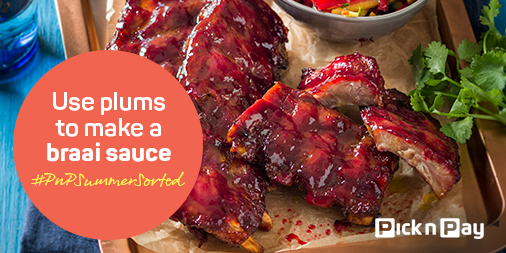 PicknPay's tweet photo. Make this tangy-sweet plum sauce for your next braai. When the sugar in the fruity sauce caramelises, it becomes sweet and sticky and too good to resist. Give it a try with baby back ribs #PnPSummerSorted > https://t.co/etzhL6Mib9 https://t.co/HI5MRYE4YC