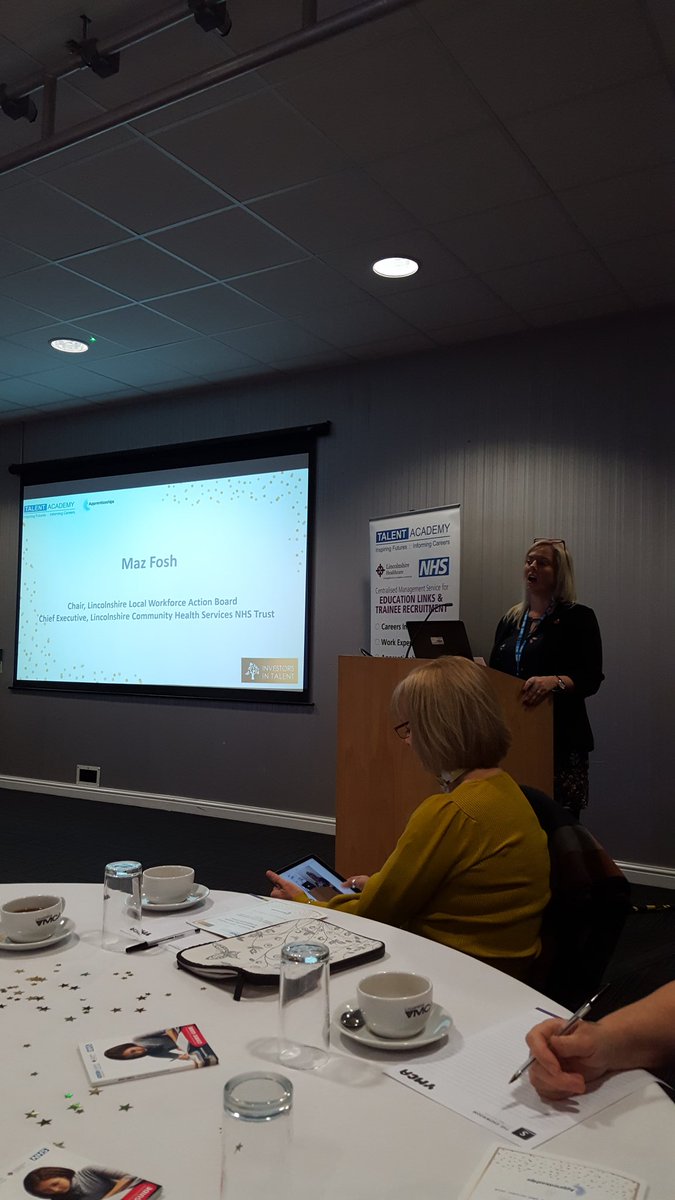 GilmanKay's tweet photo. Listening to  Maz Fosh delivering the keynote speech at The Lincolnshire Talent Academy Apprenticeship Awards and Celebration Event. Congratulations to all our apprentices here today! @apprenticeships @LPFTNHS @LincsTALAC https://t.co/7yy9fHE0sg
