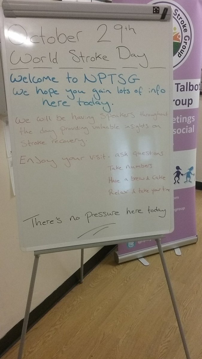 Hello! We are still here! #WorldStrokeDay today... if you affected by #stroke in #Swansea #neath #porttalbot come visit us... loads of info for you and yours..