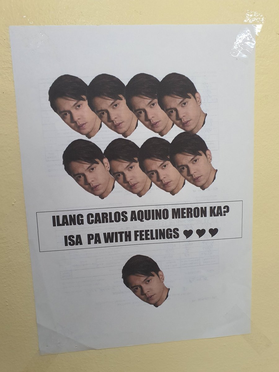 debbiesoria's tweet photo. So may officemate na akala Carlos Aquino si Carlo Aquino. Ayan, pinrintan siya nito at pinaskil sa tabi ng work station niya. 😂 #AlaskaTeam #neverAgain #AkalaMoDamingInk #DamiNatingTimeGuyth @tinangtimawa https://t.co/5iQuhSWkyX