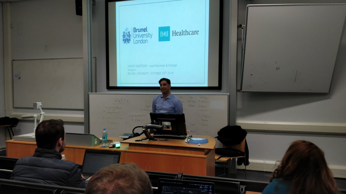 BSELBrunel's tweet image. Thanks to Jawad Keshtgar (Lead Business &amp;amp; Change Analyst) from @BMIHealthcare for giving a great talk to our final year computer science students #softwareprojectmanagement #bsel #industrytalk @BrunelCompSci