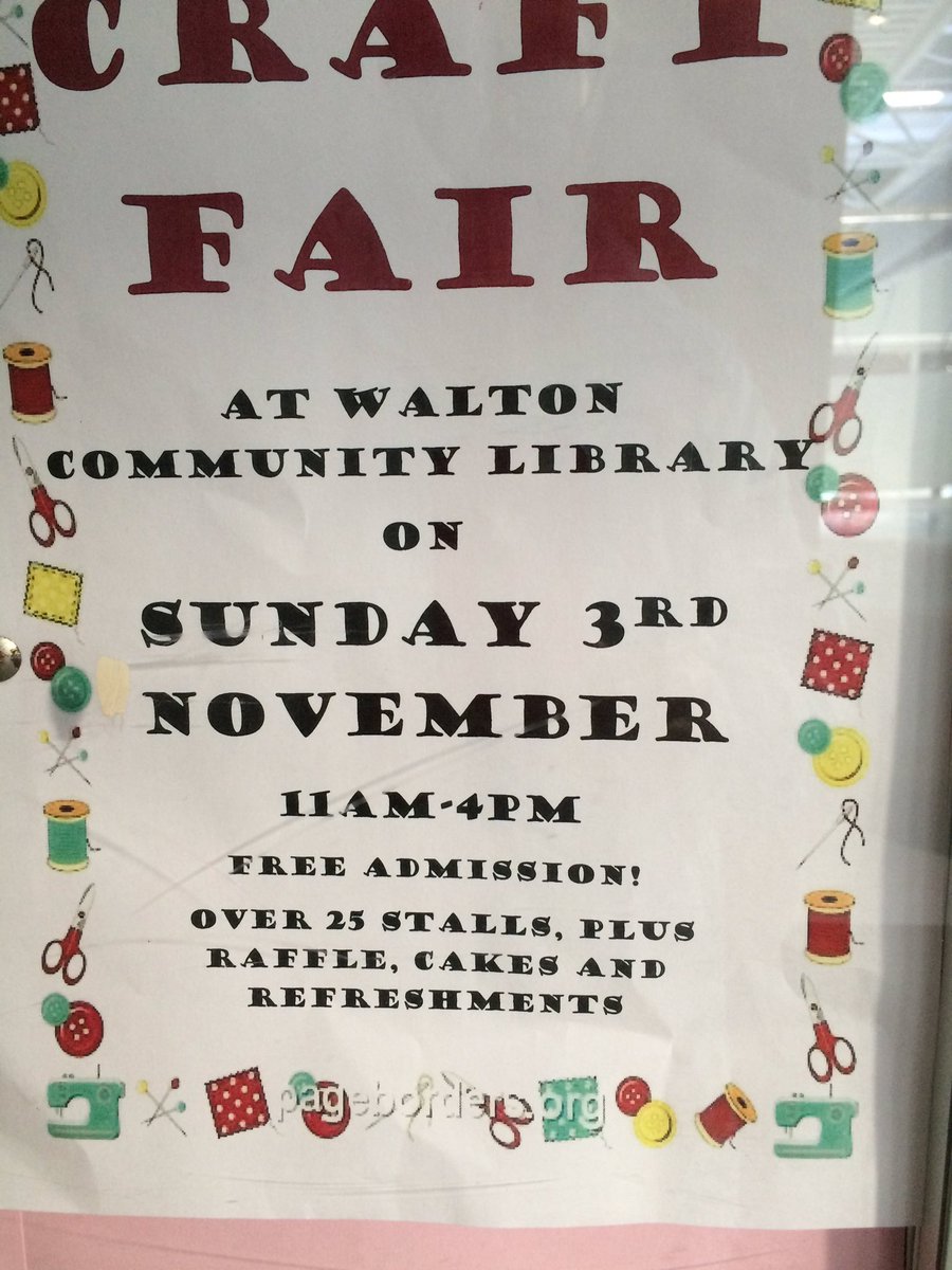 walton_library's tweet photo. 5 days to go before the annual Walton Community Library Craft Fair with 30 tables of beautiful home made wares plus the 2020 Walton Calendar will be on sale! https://t.co/o5eAG94M2L