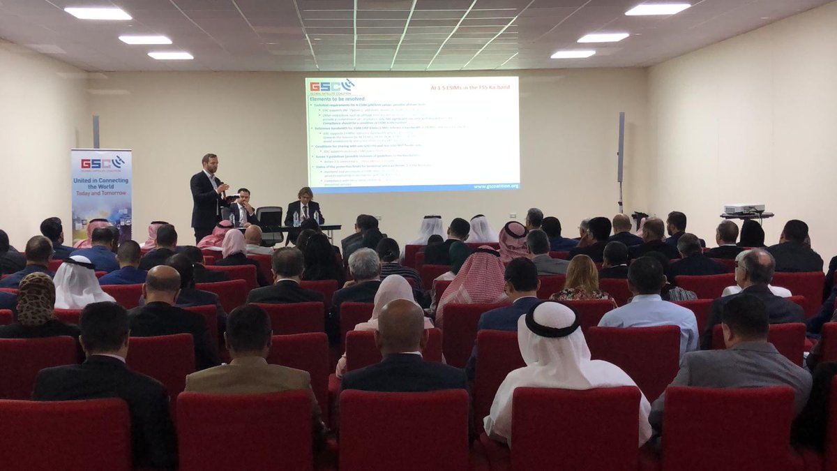 irina_gsoa's tweet photo. @GSCoalition presenting the satellite industry’s perspective on key agenda items for #WRC19 to the Arab region. https://t.co/XtqNMLwJra
