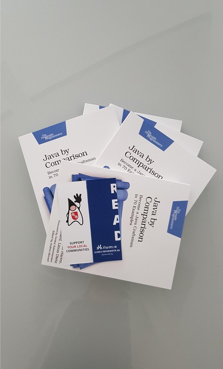 ilum_e's tweet image. Wir sind sehr gespannt auf das heutige Treffen der @jug_mz an der @HS_Mainz!
Passend zum Thema verlosen wir 5 Exemplare von &quot;Java by Comparison&quot;
meetup.com/de-DE/JUG-Main…