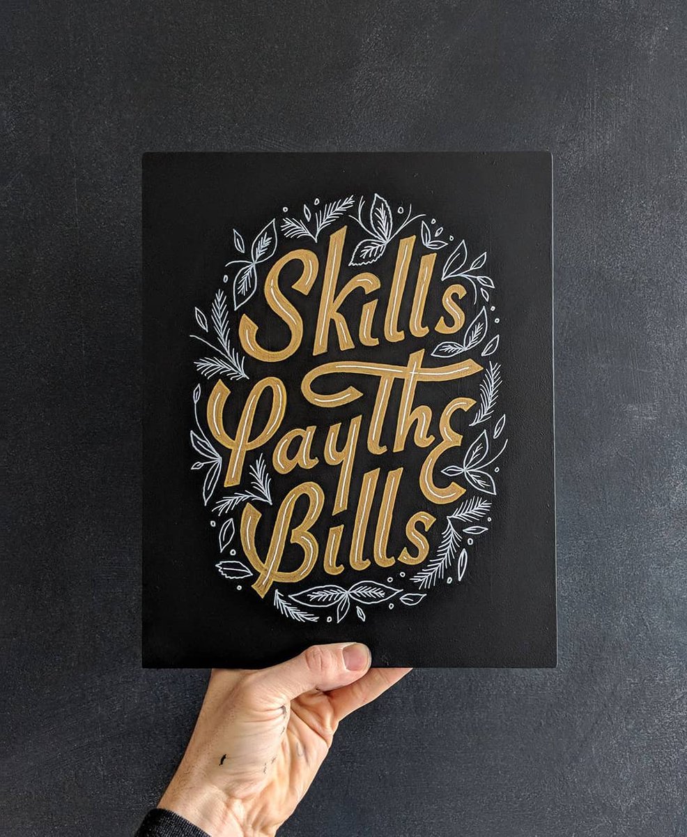 Shillington_'s tweet photo. Skills pay the bills baby! A great reminder this #TypeTuesday to keep making, growing and creating from UK based signwriter and graphic designer, Joshua Harris.
.
@TheABoardDude  #TypeOfTheWeek #DesignLetters #GraphicType #GoodType #InstaType #TuesdayType #TypeGram #FontSunday https://t.co/xZFcSbFD0O