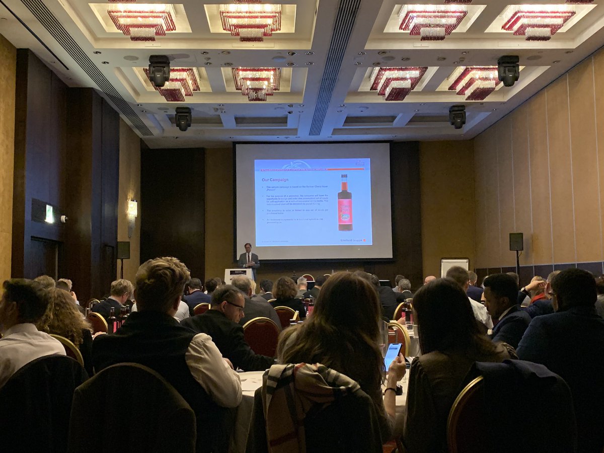 Christopher Gabel, from #GoetzAndMüller is now speaking on a full-service-concept for a campaign with individual labels! #Spirits2019
