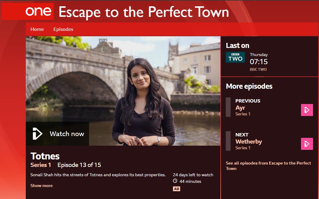 visittotnes's tweet photo. Catch up on the episode of 'Escape to the @Perfect_Town' featuring #Totnes on @BBCiPlayer for 24 days. Great feature from @ConkerShoes &amp; visibility for lots of other local businesses 👢💚 

https://t.co/k3irSamp3f

@TimehouseMuzeum @TotnesWaterside @colonyshops @rumourtotnes https://t.co/OQIwFVBLg3
