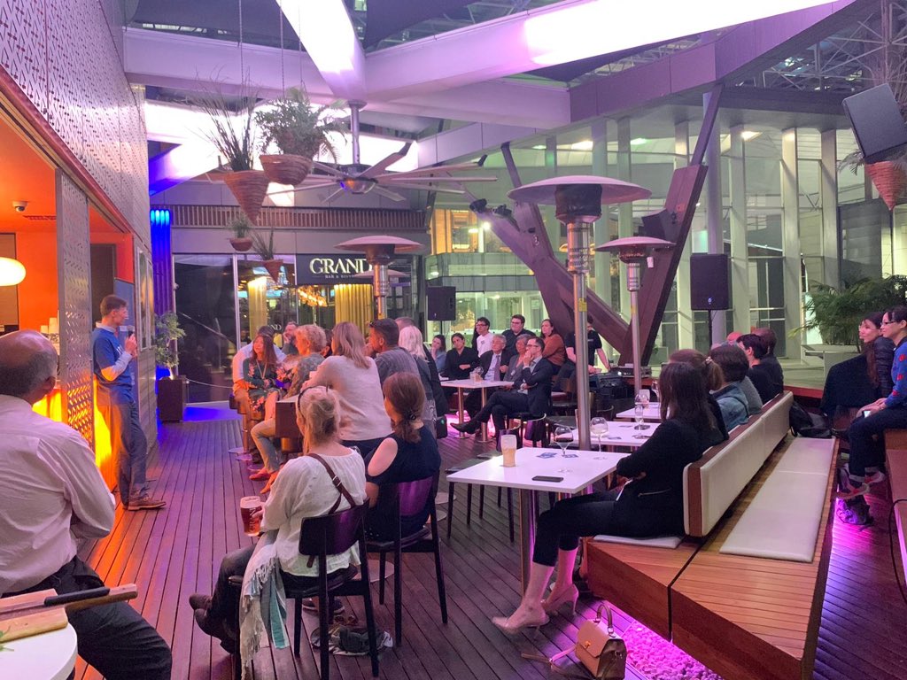 UWAresearch's tweet photo. Second set of talks happening across Perth for #RTBPerth19 Packed houses at venues shows just how much Perth loves hearing about the research happening at @uwanews UWA! https://t.co/3OfOSKYGQx
