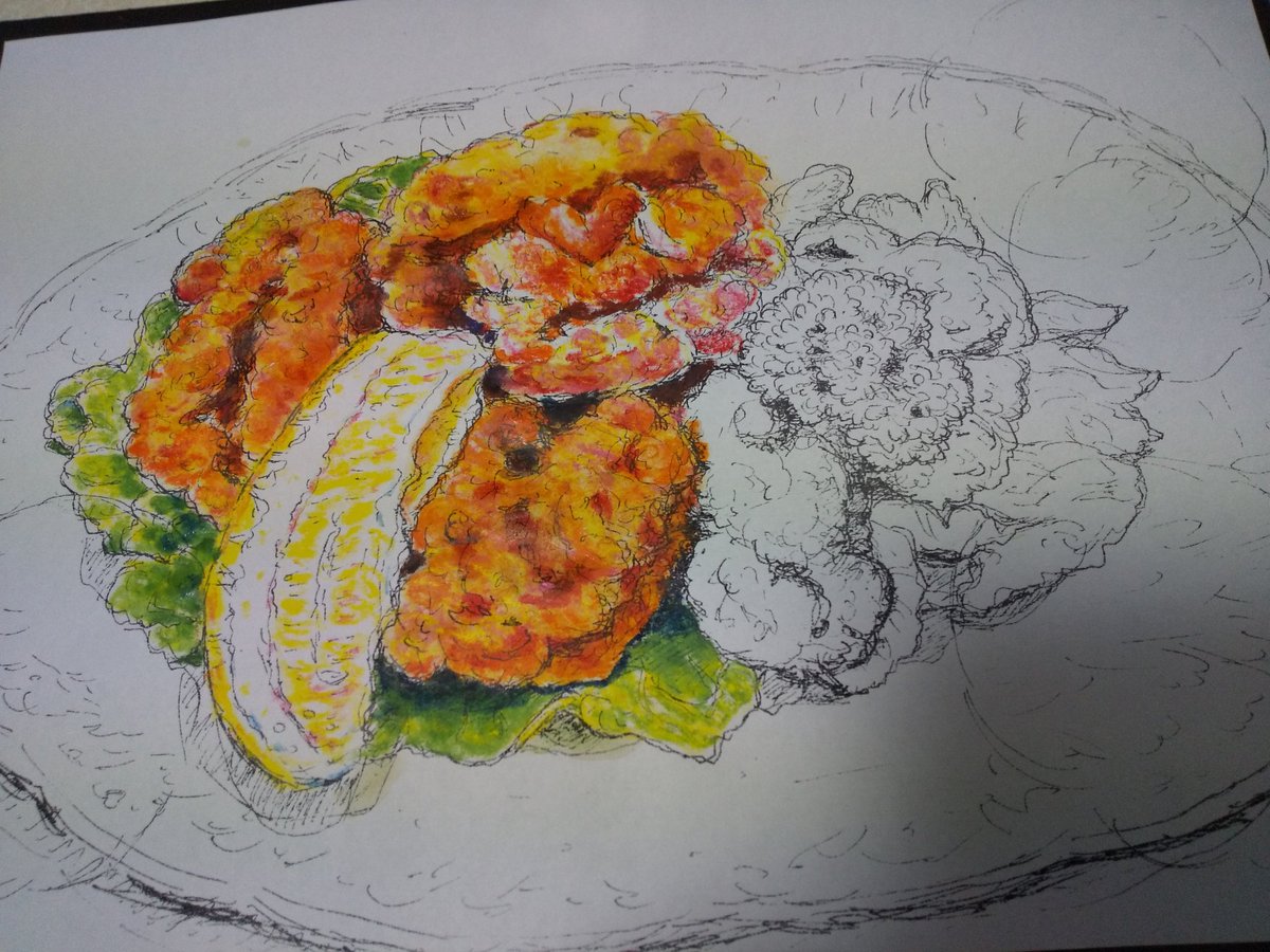 ギャラリーねこい 本日のイラスト 児童館用に描いた唐揚げぬりえ 亀田縞コースターを使用して頂いてます Asaya 13 さんのカレー唐揚げは絶品です 子供達に水彩色鉛筆11色で色を作る 塗り方で違いを出す例として描いてみましたが お皿の色を変えた版も ギャラリーねこい 本日のイラスト 児童館用に描いた唐揚げぬりえ 亀田縞コースターを使用して頂いてます Asaya 13 さんのカレー唐揚げは絶品です 子供達に水彩色鉛筆11色で色を作る 塗り方で違いを出す例として描いてみましたが お皿の色を変えた版も