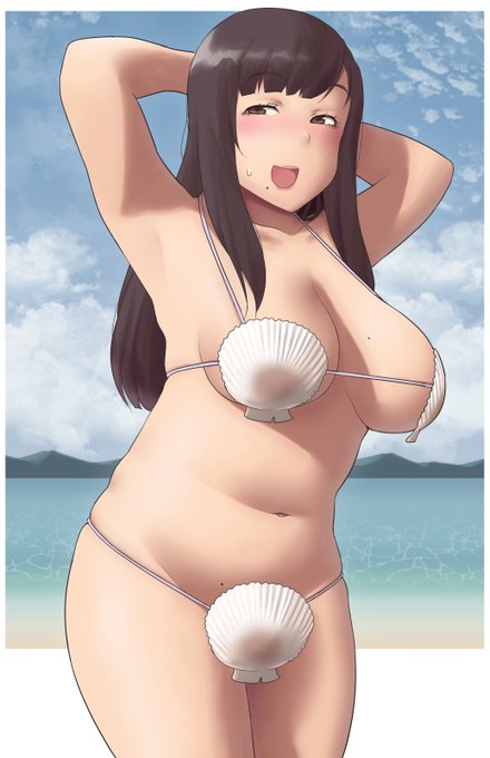 貝殻ビキニを着させられたアラサーのお姉さん 