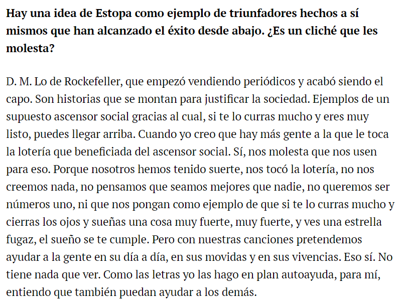 rugetistas's tweet photo. "Yo creo que hay más gente a la que le toca la lotería que beneficiada del ascensor social."

Esto. Es. ESTOPA. 👏👏👏 https://t.co/Cb8lEssnhs