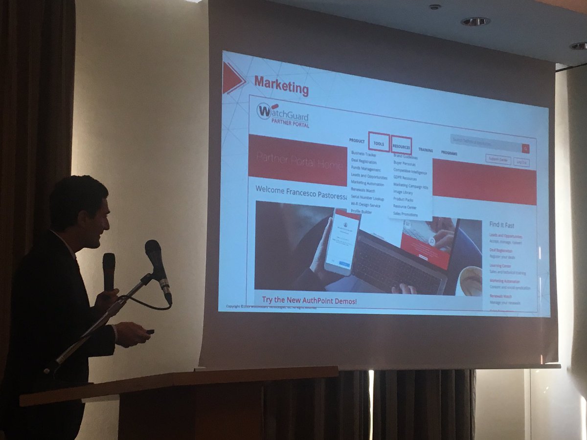 channelcity's tweet photo. #Allin @watchguarditaly Si passa alle iniziative dedicate ai partner @watchguarditaly: il valore del #PartnerProgram #WatchGuardONE e gli strumenti #marketing  #fabriziocroce e #francescopastoressa https://t.co/0GphslCCFq