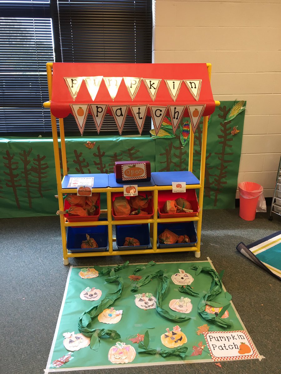 Our class had so much fun planning, designing, and creating a pumpkin patch out of our kitchen and market!