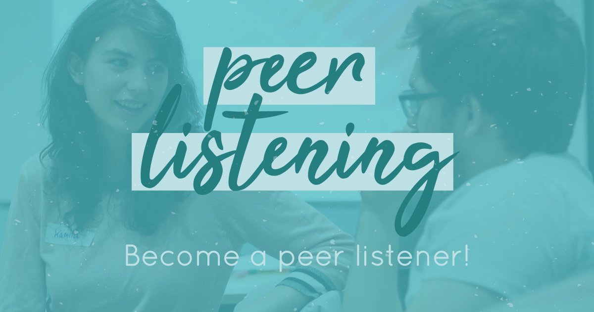 HudSUAdvice's tweet image. As part of our new Peer Listening project, we're training 30 volunteers to effectively listen to other students who just need someone to talk to. Could you be one of them? Find out more and apply at huddersfield.su/PeerListening! @HudStudents #MakingStudentLifeBetter