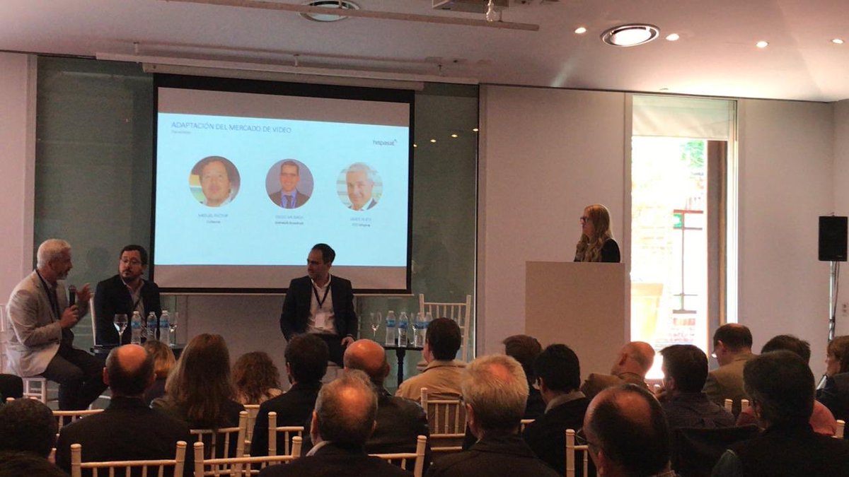 Hispasat's tweet photo. Terminamos nuestro #hispasatinnovationdays con nuestra compañera Anat Procianoy hablando sobre la “adaptación del mercado de video a los gustos de los consumidores” #colsecor #networkbroadcast #TCCUruguay #HSID2019 #HSIDBuenosAires https://t.co/ixwcK42J2B