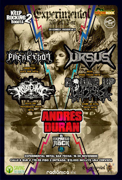 RoundUpUltra's tweet photo. Continuamos la gira #KeepRocking2 con el maestro @andresduranrock
Esta vez estaremos al lado de las excelentes bandas @URSUSMETAL @HOLOCYNIC_BAND #Pheretaon
Nos vemos el 16 en #ExperimentalMetalBar
@henryrage @Barbanegrapro @ParcheRock
#MetalColombiano #ColombianMetal https://t.co/kEnOeHohkU