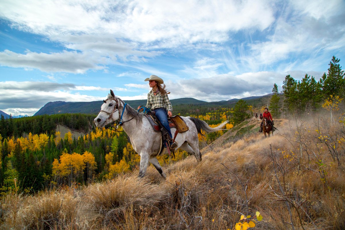 DarleyNewman's tweet photo. #Fallcolors in the saddle at @TsylosParkLodge Tsylos in #BritishColumbia! Check out other great #duderanches to view #autumn colors in the saddle @Equitrekking https://t.co/yR38LvpBTs #travel https://t.co/Pgysk0Ckfk