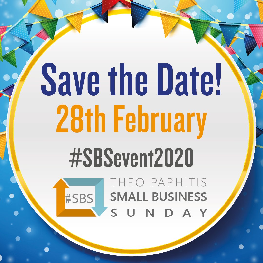 Drum roll please...

The #SBSevent2020 will be on 
28th February, so add it to your diaries! Hosted by the one and only @theopaphitis 👍😆👌