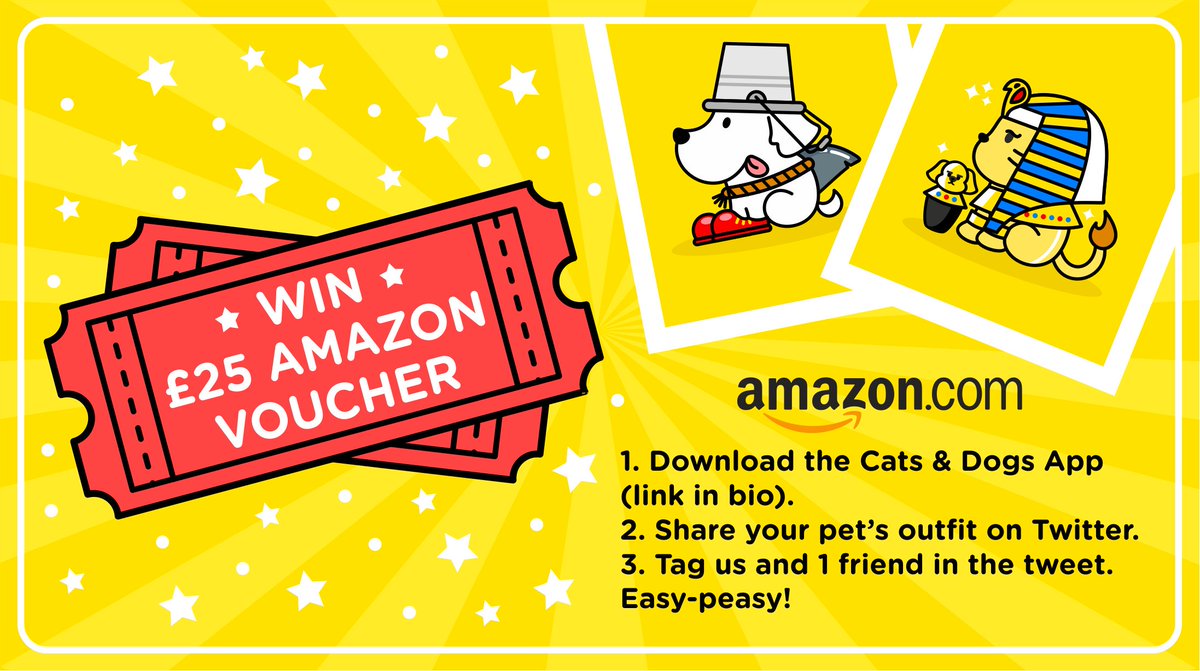 CatsAndDogsApp's tweet photo. ✨Strut the mutt! It's CONTEST time!✨
Get a chance to #Win a £25 @Amazon #Voucher!

How?
1️⃣ Download the app via https://t.co/iHAPBLcpuL
2️⃣ Share your pet's outfit on Twitter.
3️⃣ Tag @CatsAndDogsApp &amp; 1 friend in the tweet!

One winner will be announced on 11/5, good luck!🐾 https://t.co/mQZI8WWykA