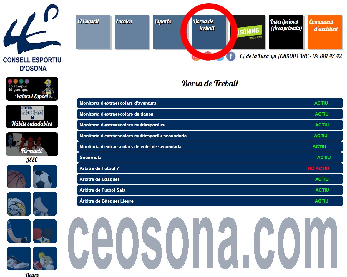 📢 BORSA DE TREBALL 🔘
📥 Sector Esportiu 🏊🏼‍♂️🏊🏼‍♀️
📍 #Osona
📆 Curs Escolar 2019 - 2020
ℹ️ Més info a buff.ly/2NicYd2