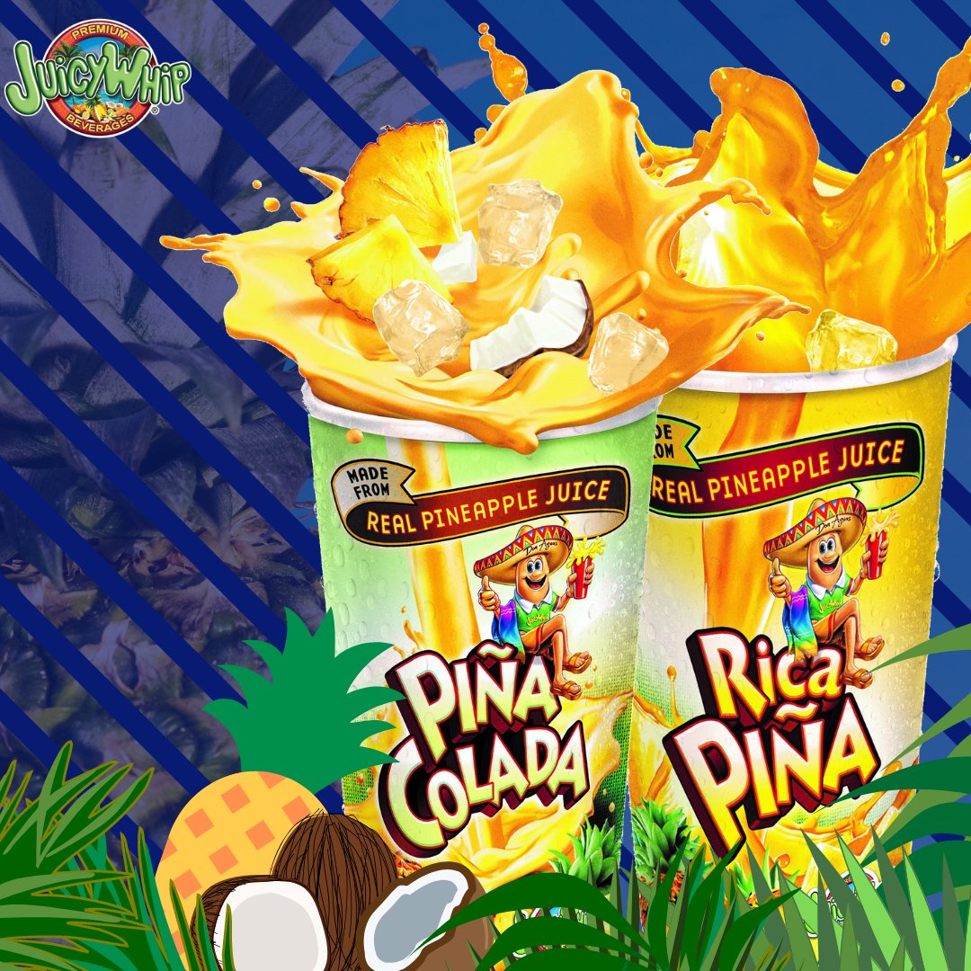 JuicyWhip's tweet photo. Enjoy tropical vibes with each sip of our Rica PiΓ±a or Whipped PiΓ±a Colada! Grab a cup at participating locations today!
#JuicyWhip #LaVerne #HispanicBeverages #HispanicDrinks #MexicanDrinks #FruitDrinks #Horchata #AguasFrescas #JuicyWhipBeverages #BeverageDistributor https://t.co/u2p8Jyrmy8