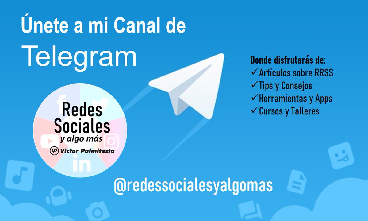 victorpalmitest's tweet image. ¿Buscas información sobre Redes Sociales? Únete a mi canal de Telegram "Redes Sociales y algo más..." búscame como: redessocialesyalgomas 
#telegram #redessociales