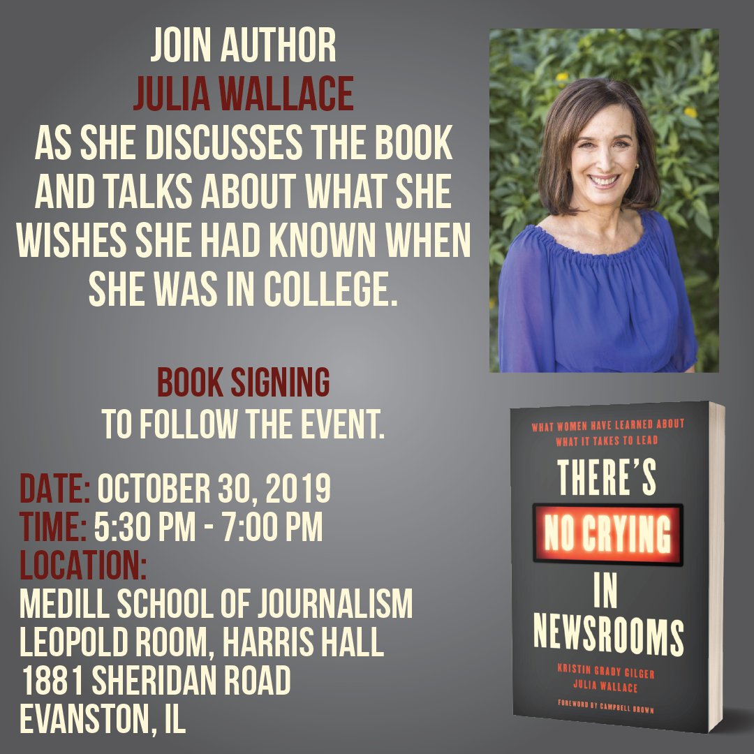 As an alum of <a href="/MedillSchool/">Northwestern Medill</a>, I'm excited to talk about the book &amp; what I wish I had known when I was in college. Book signing will follow. The session will be moderated by Ceci Rodgers, Medill lecturer &amp; irector of Global Journalism Learning. More info: bit.ly/32tDggX