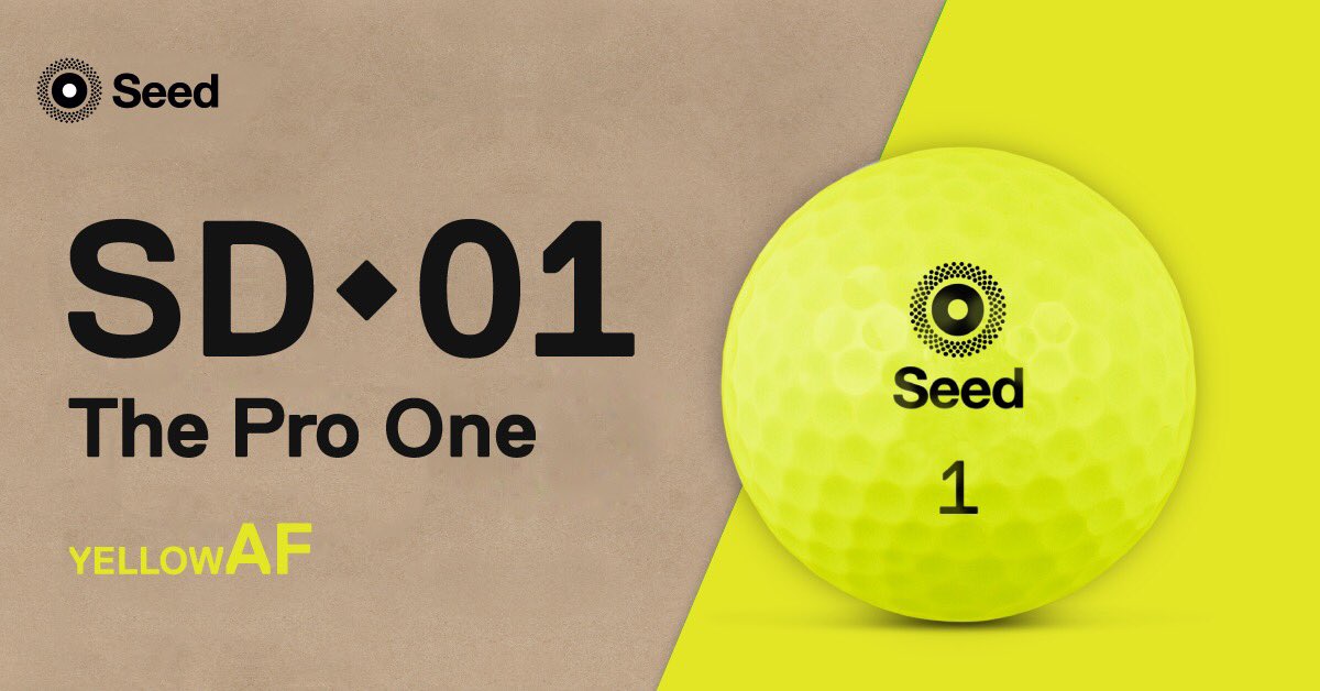 seedgolfco's tweet photo. Good news! Pre order for the new Yellow SD-01 is happening at https://t.co/r0ITWUt3it Arriving November 15. Thanks for the support too, this one’s going to be popular! #lovetheball #yellowaf https://t.co/lVfGBkAthT