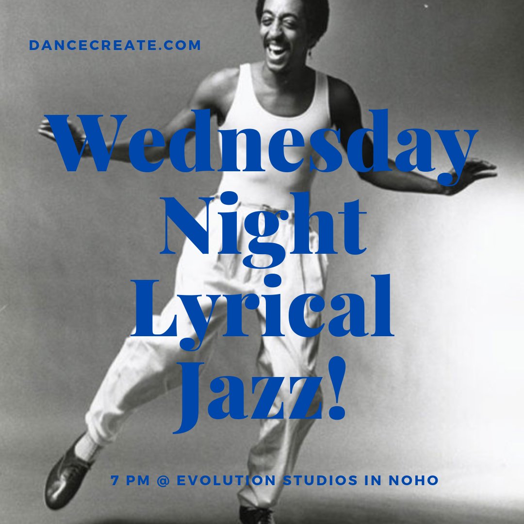 dancecreate's tweet image. Join us tomorrow night for Wednesday Night Lyrical Jazz! 7 pm @ Evolution Studios in NoHo! 
#dancecreate #evolutionnoho #lyricaljazz #expressyourself