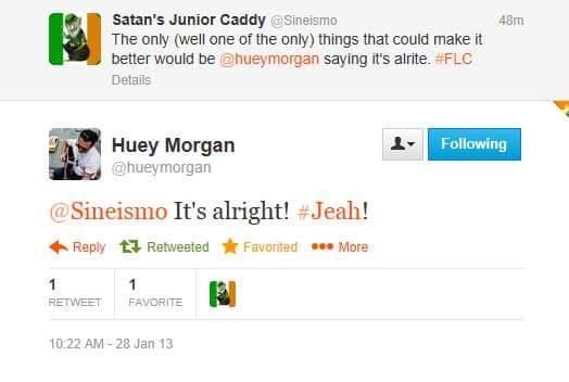 deffomad's tweet image. I think @OfficialHuey replying to my Monday blues shout couple of years ago is still my highlight. #Jeah.