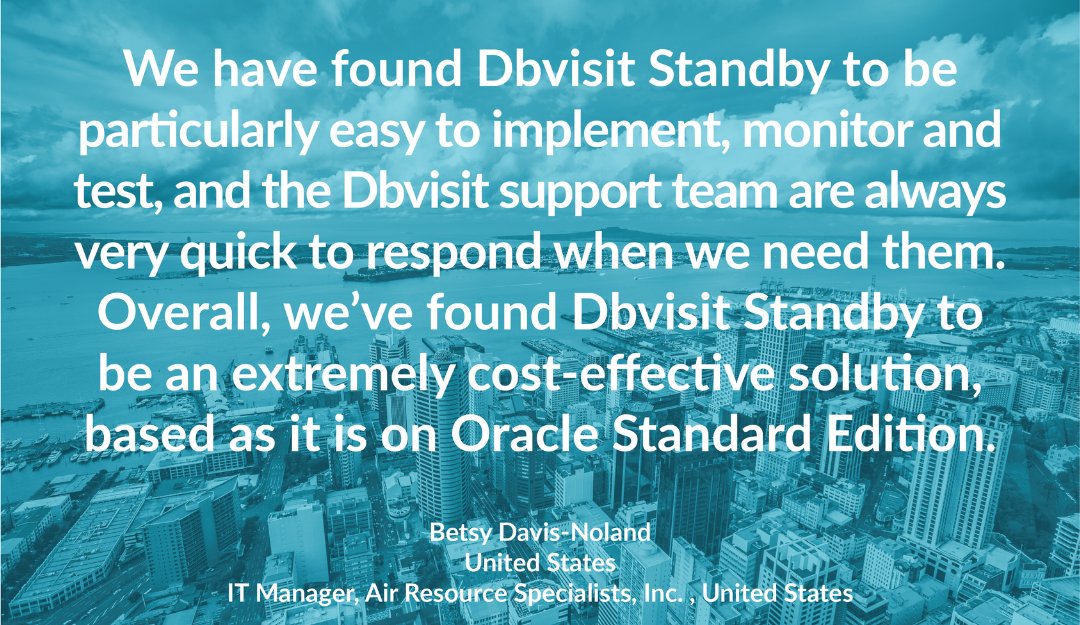 dbvisit's tweet photo. Thank you, @AirResourceSpec, for our #TestimonialTuesday! ⭐ https://t.co/GTcYorhZUa https://t.co/yqYewowJJH