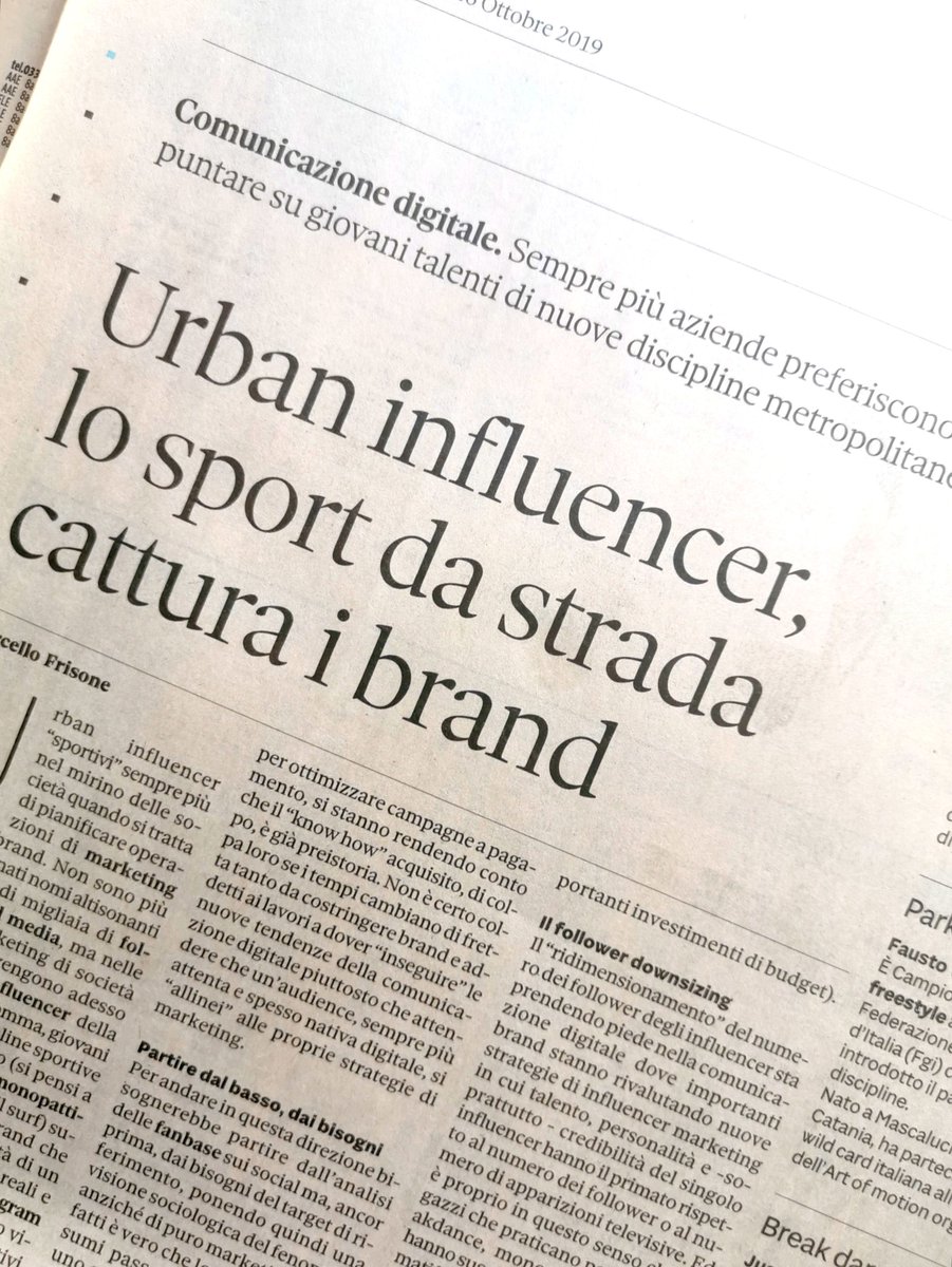 Urban Influencer, IL SOLE 24 ORE pubblica la nostra intervista sulle nuove tendenze in ambito di Influencer Marketing 
#ilsole24ore #urbaninfluencer
ilsole24ore.com/art/urban-infl…