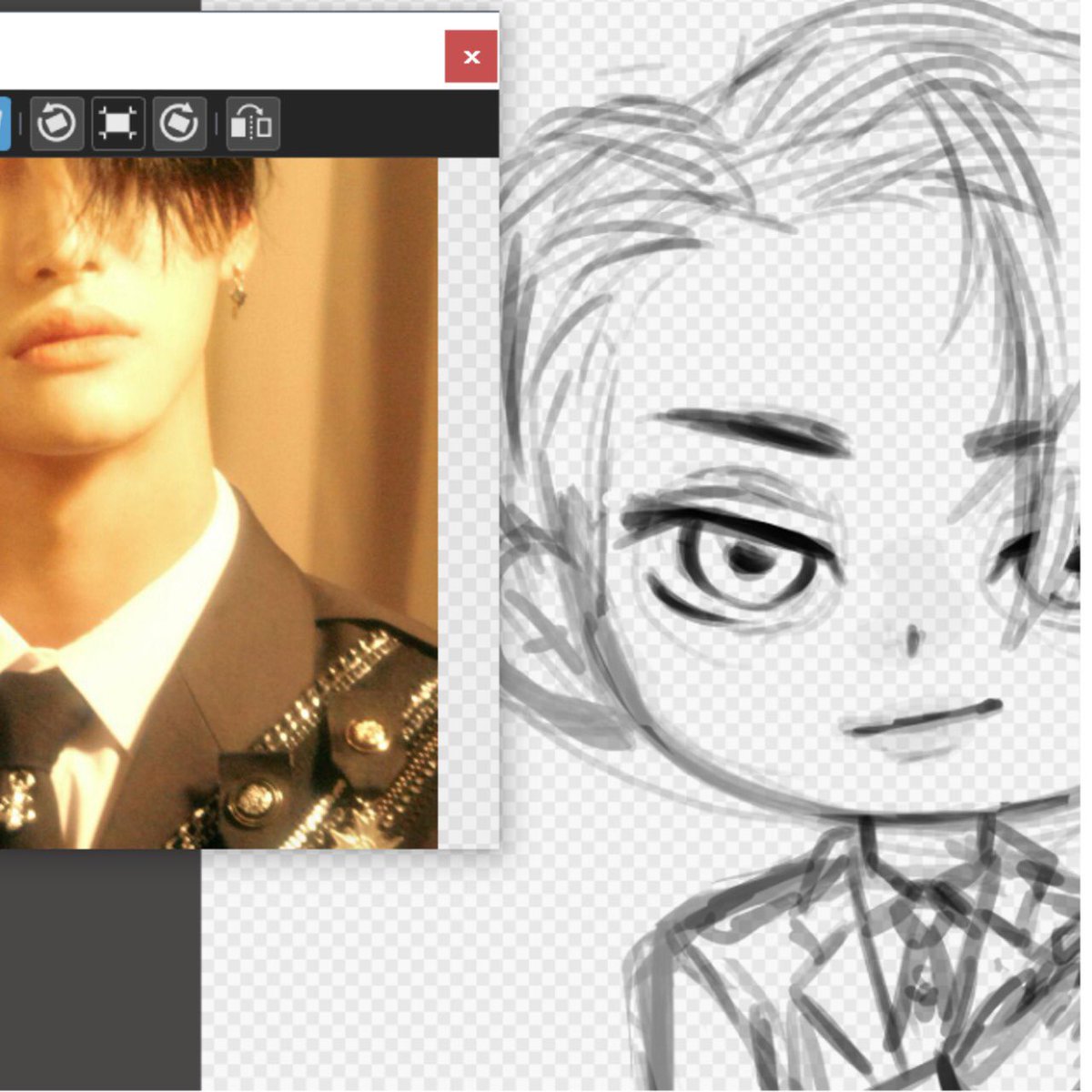 swaidraws's tweet photo. Currently working on the next line of stickers for ateez’s latest album 💓 can you guess who this is? #ateez #ATEEZfanart #treasureepFIN #ATEEZstickers https://t.co/lCwtlQSHw1