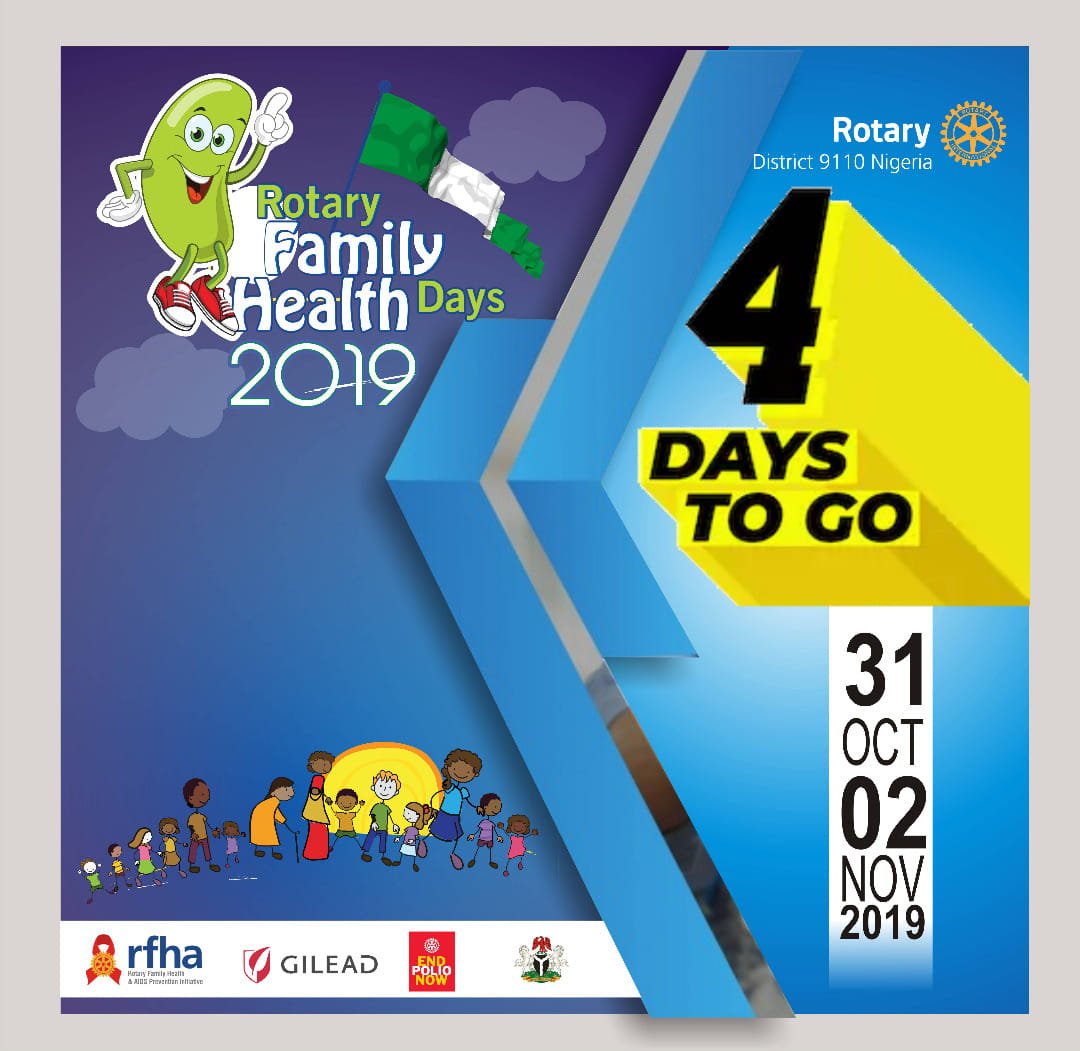 Loving_Gaze's tweet photo. St Kizito Clinic joins the Rotary Family Health Days 2019 Visit St Kizito Clinic from Thursday 31st Oct to Saturday 2nd FREE #immunisation to children polio vaccines, Vitamins A &amp; B
life-saving test screening: #HIV, #TB, #Malaria, #Diabetes, #Hypertension #RFHDNIGERIA @Rotary9110 https://t.co/DUHP2t6FBO