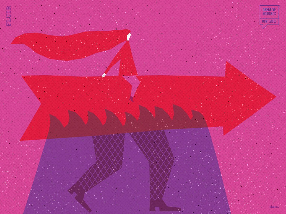 Montevideo_CM's tweet image. Antes tarde que nunca: les compartimos la ilustración de Dani Scharf para representar el tema del mes, fluir :) #CMflow #CMMVD