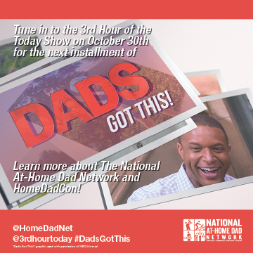homedadnet's tweet photo. Catch our "Dads Got This" segment with Craig Melvin during the 3rd Hour Today. You’ll get a glimpse of what it’s like to be an #athomedad, and #HomeDadCon! And don’t miss the full segment online at https://t.co/O06K1Zqhin @craigmelvin #Fatherhood #DadsDontBabysit #StayAtHomeDad https://t.co/uyx7GSFfR9