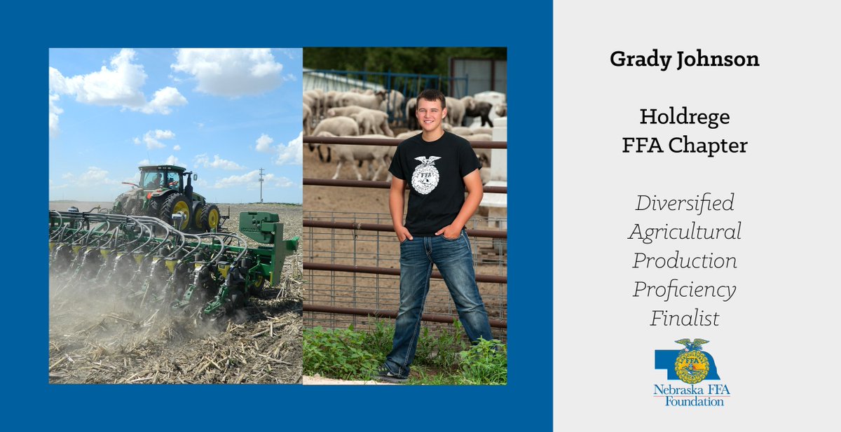 NEFFAFoundation's tweet photo. Grady became interested in this proficiency area because it encompasses all of his enterprises he has had throughout his FFA career. He plans to graduate college with a degree in agricultural economics and return home to farm. #CountdownToNationalFFA #FFA19 @HoldregeDusters https://t.co/O7KAIRxiVG