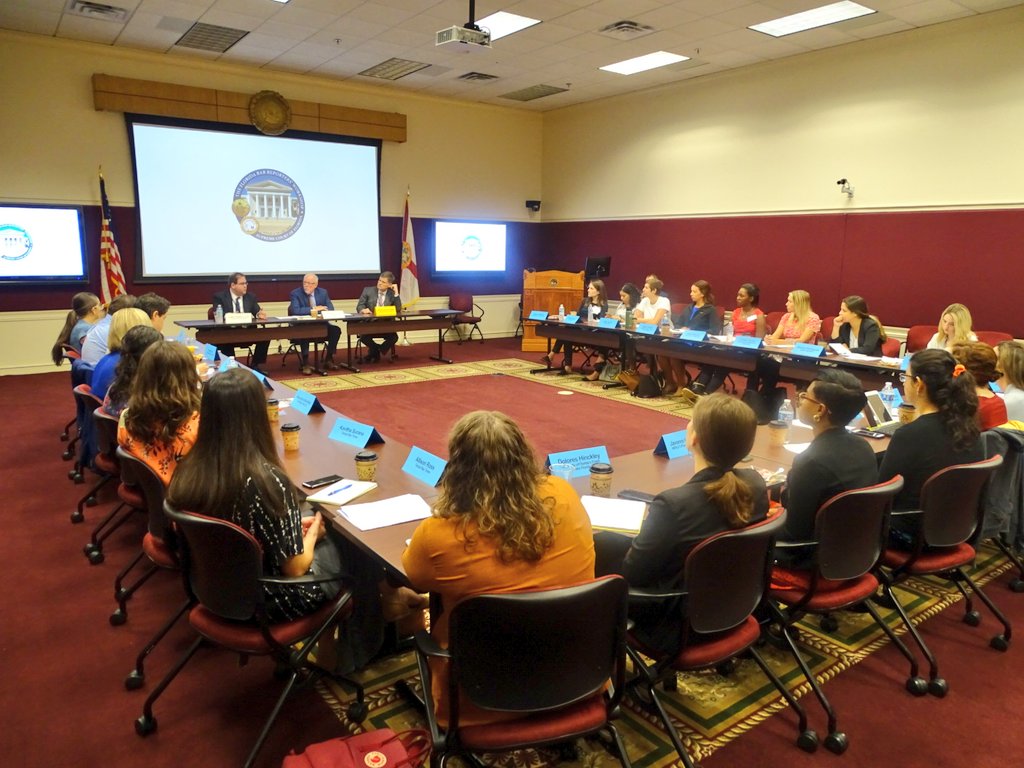 TheFlaBar's tweet photo. Annnnnd ... we're BACK!
Day 2 of the 2019 Reporters' Workshop is underway at @flcourts!
We begin with the first session: "Meet The Justices."
Panelists (from L):
#SCOFL Justice Robert J. Luck
Frederick Lauten, Chief @NinthCircuitFL
#SCOFL Justice Carlos G. Muniz
#TFBRW2019 https://t.co/xonV1K130R
