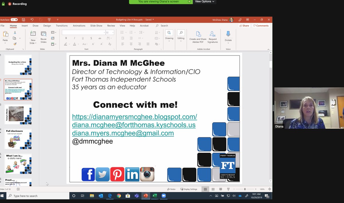 CLDeRossett's tweet photo. #KySTE Fall Event is LIVE! "Budgeting Like A Boss" with @dmmcghee One of the BEST EdTech LEADERS in the business! Join in NOW &amp; connect with her throughout the year! #SHEro #KYGoDigital @kystetech https://t.co/MhTuCKZd42