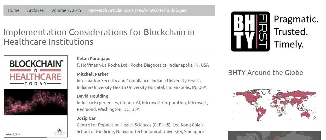 BHTYJournal's tweet photo. Keeping up with evidence based content in #BHTY?
Visit https://t.co/qmI0Z6Au5a
#Blockchaintechnology #Healthcare #implementation #Immutability #Liquidity #Patientrecords #securehealthdata @RocheDiaFI @q_indianauniver @Microsoft https://t.co/O8VfW7hgmQ