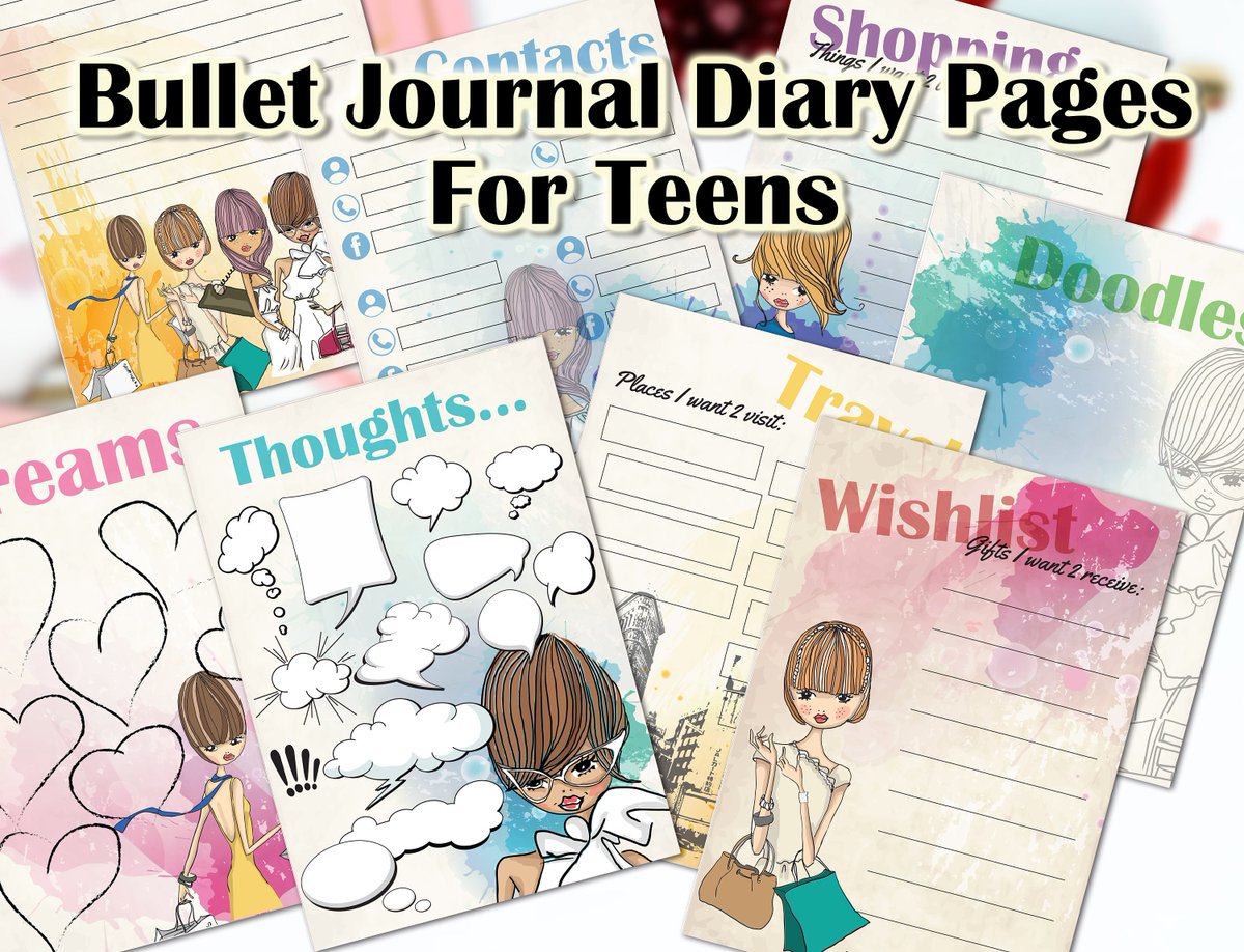 MakeUp_ArtFreak's tweet photo. Excited to share the latest addition to my #etsy shop: Teen Diary Bullet Journal Planner Inserts | Printable Kit | Letter size, A4, A5, A6 | INSTAND DOWNLOAD| Teenage Girly Pages https://t.co/kTI0wUcT3H #papergoods #calendar #printable #journal #diary #pages #inserts # https://t.co/sCgtonGDoA
