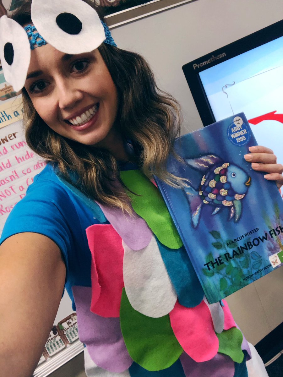 HelloMsMartinez's tweet photo. Book Character Parade with my lovely students💕 #rainbowfish @CFISDPost @CyFairISD https://t.co/GtkTpKwSMJ