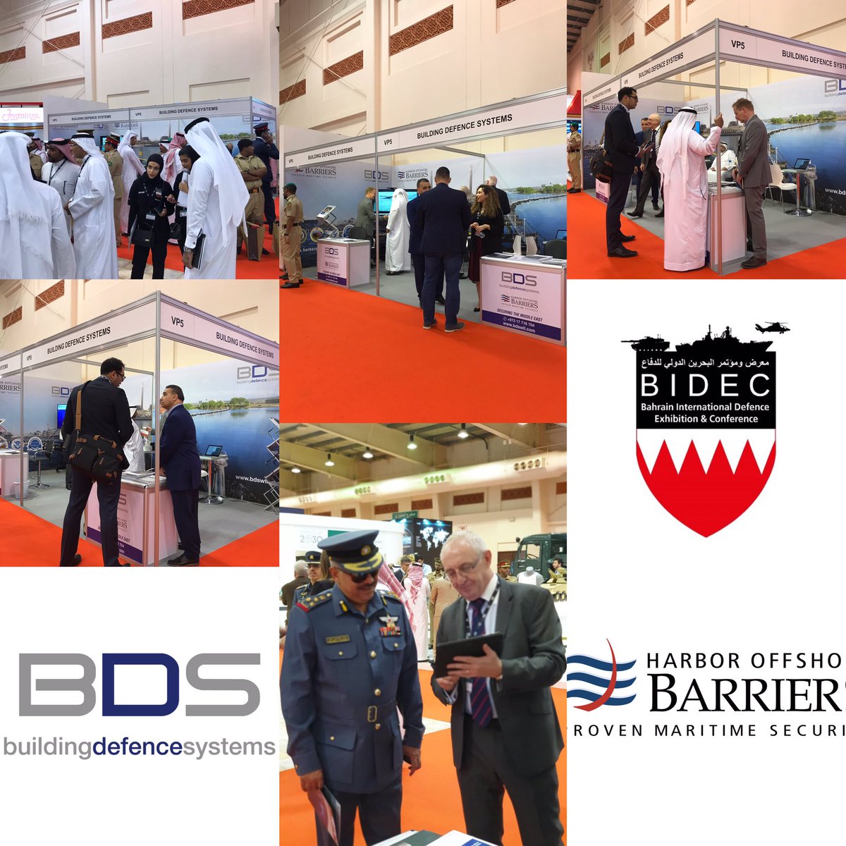 BDS_wll's tweet photo. Make sure to visit us on stand #VP5 #Hall2 @visitbidec for #ultimate #maritime #security #solutions #BDS Team are here until 5 PM. #Day2 #BIDEC2019 #Harboroffshorebarriers #PSBsystem #floatingbarriers #marine https://t.co/XyjarOkD2j