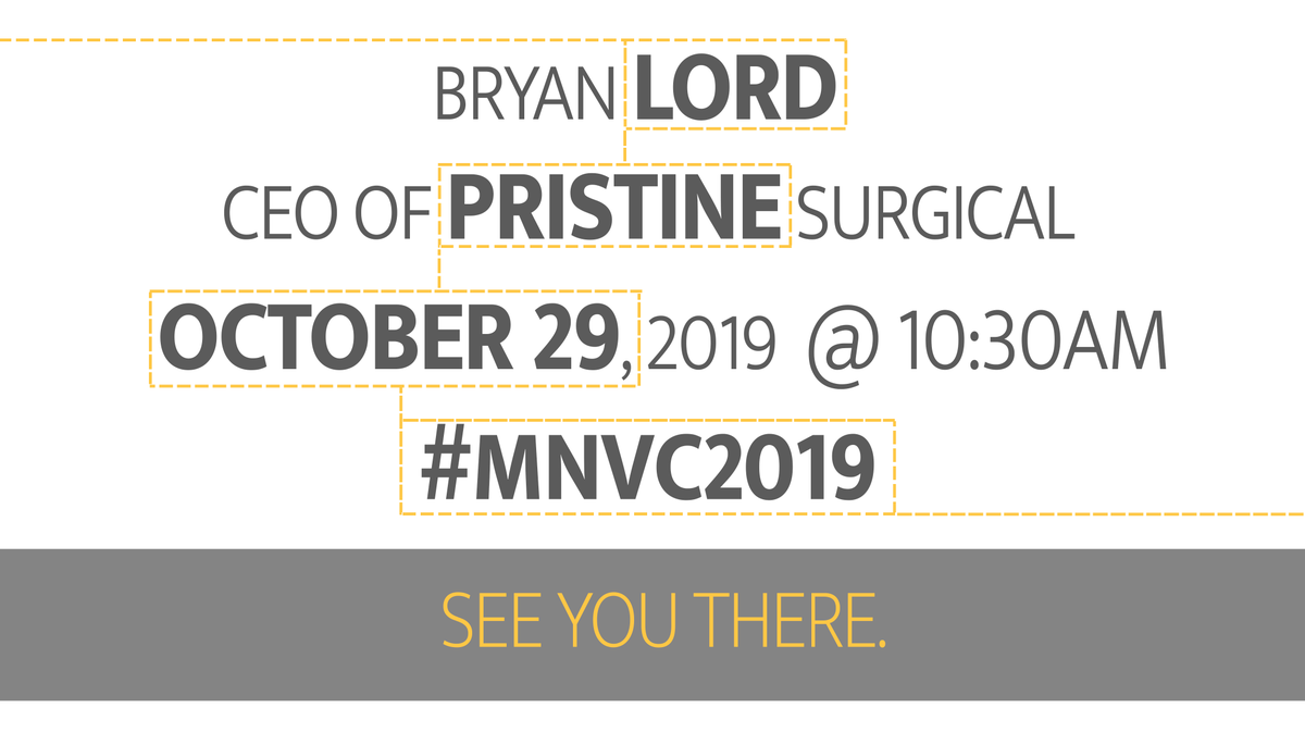 Why did we invest in <a href="/PristineSurg/">Pristine Surgical</a>? Innovative technology. Strategic leadership. Focus on driving costs down and efficiency up. Learn more about Pristine from CEO Bryan Lord during his presentation today at #MNVC2019. 
bit.ly/2paWZTO

#MendMedical #PristineSurgical