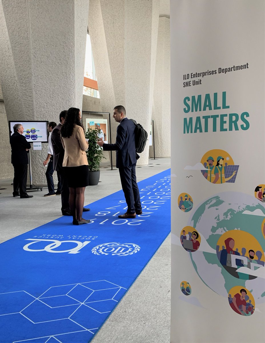 ILOProductivity's tweet photo. On the occasion of the Governing Body, the SME Unit launches its exhibition “The Power of Small”. Representatives from all walks of life came to find out more about SMEs. You can too by visiting our InfoStory… https://t.co/net9bZxQrR #ilosme #smallmatters https://t.co/bPwU0vWOWX